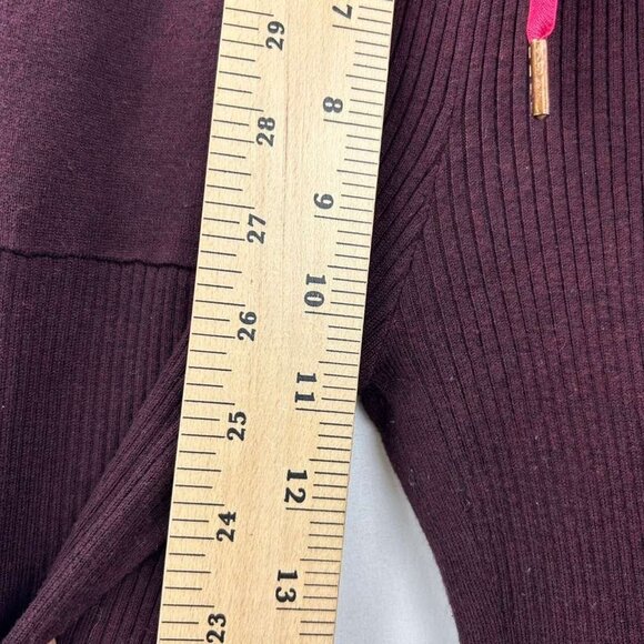 Lululemon Women's Small Burgundy Ribbed Knit Jogger Pants With Pink Drawstring - Picture 7 of 16